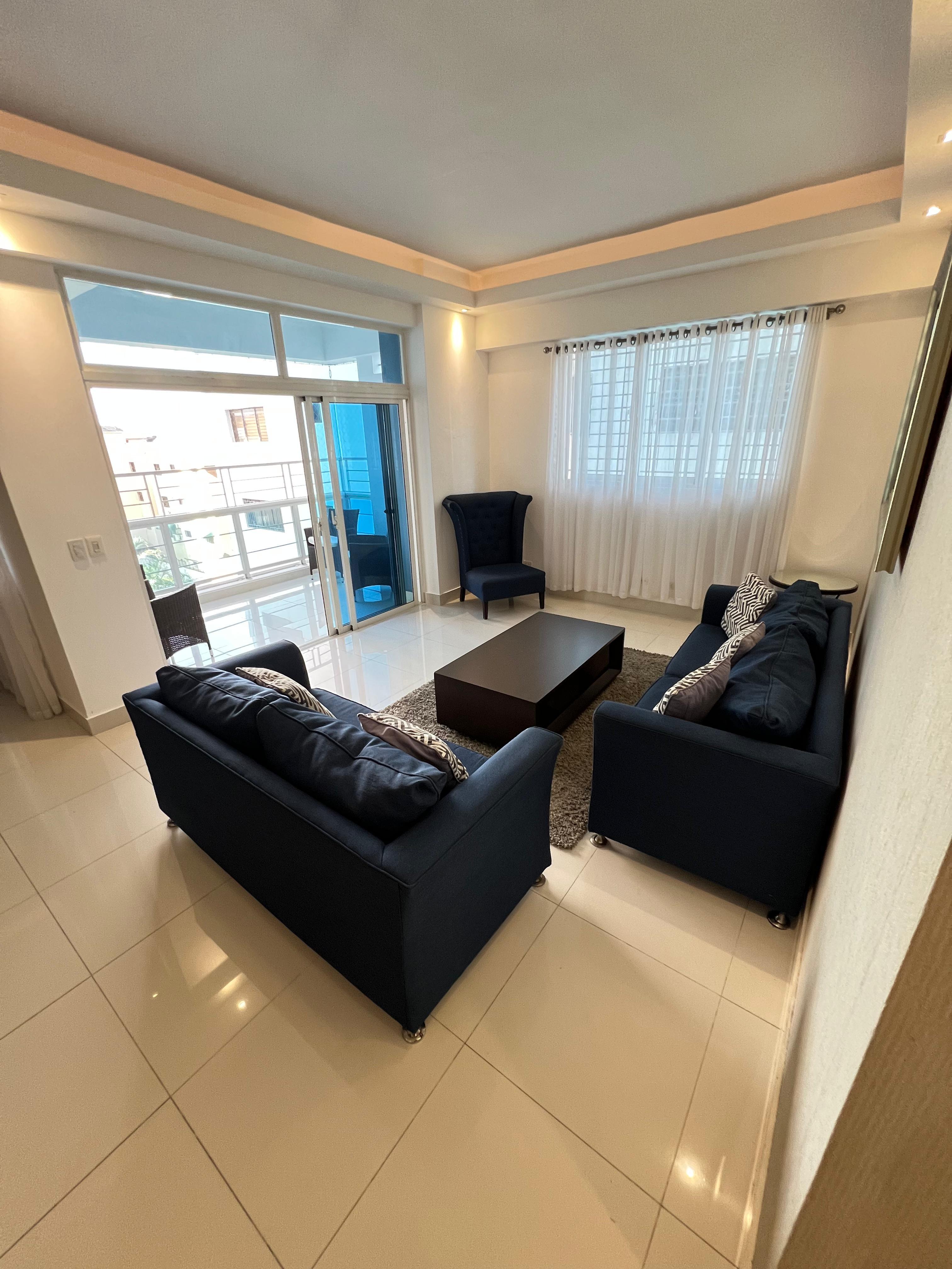 Apartamento Amueblado en Alquiler en Evaristo Morales, , Santo Domingo. en República Dominicana