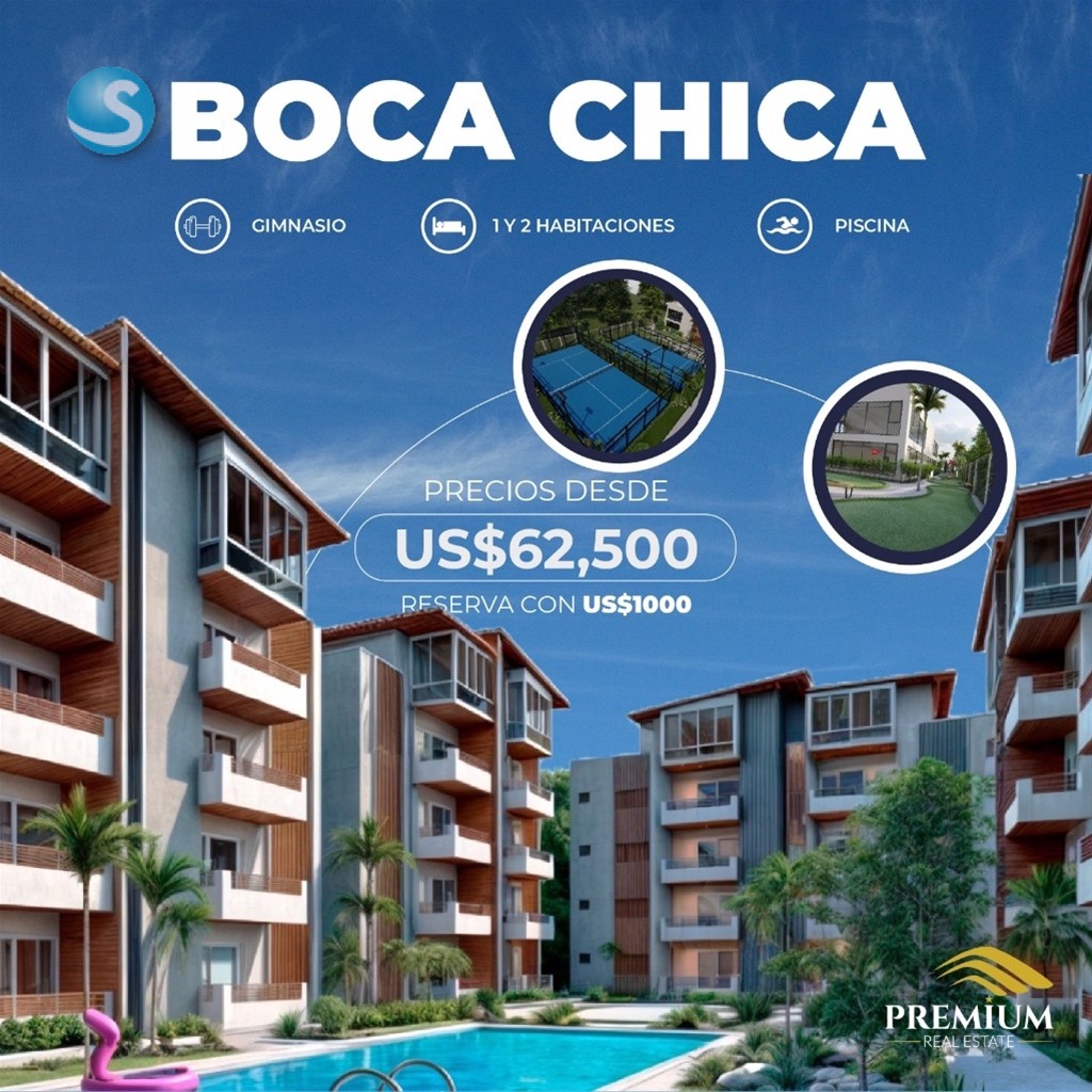 Apartamento moderno en venta cerca de Playa Boca Chica