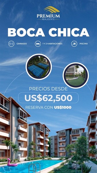 Apartamento moderno en venta cerca de Playa Boca Chica en República Dominicana