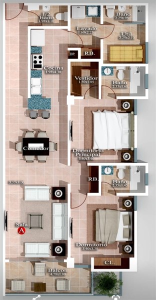 Apartamento moderno en venta en Evaristo Morales en República Dominicana