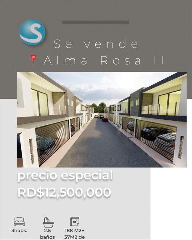 Villa en venta en Alma Rosa II, ubicación privilegiada