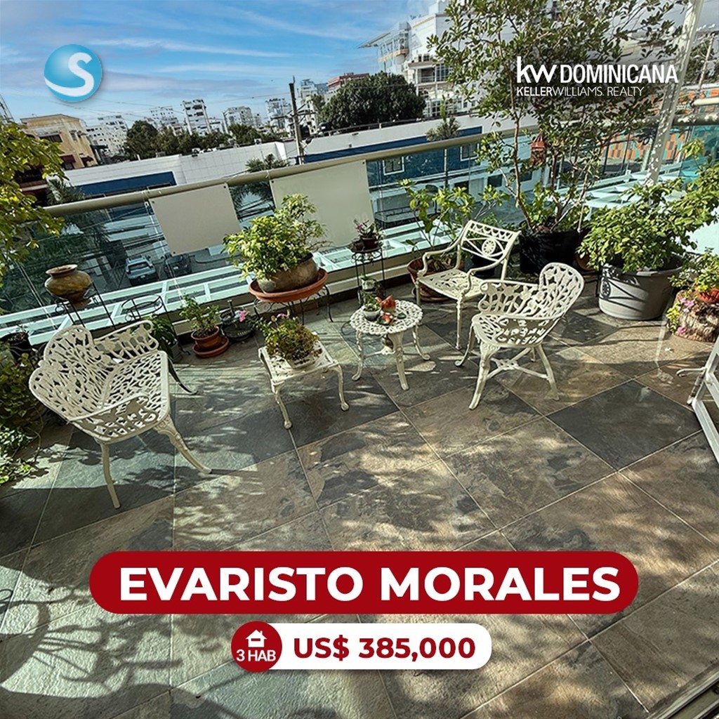 Apartamento en venta con terraza en Evaristo Morales