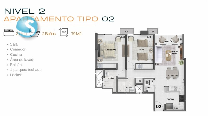 Apartamentos modernos en venta en El Vergel, 2 y 3 habitaciones en República Dominicana