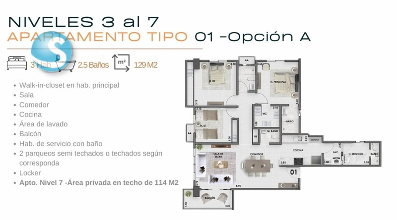 Apartamentos modernos en venta en El Vergel, 2 y 3 habitaciones en República Dominicana
