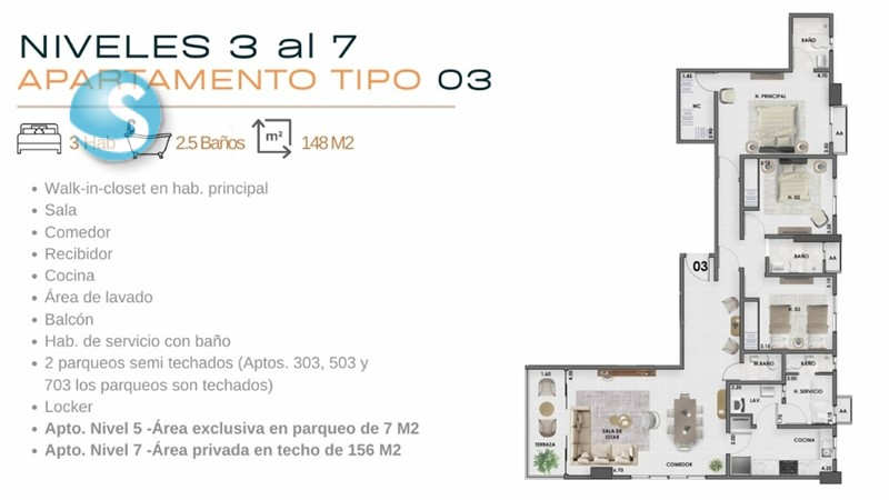 Apartamentos modernos en venta en El Vergel, 2 y 3 habitaciones en República Dominicana