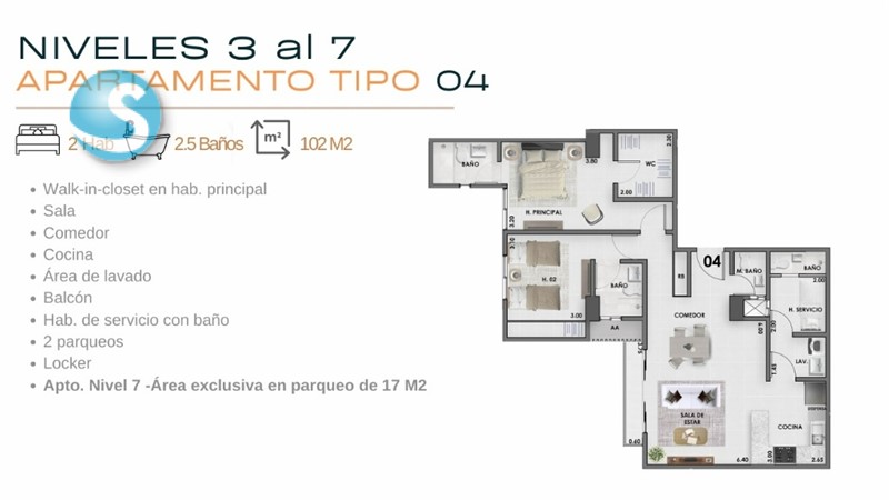 Apartamentos modernos en venta en El Vergel, 2 y 3 habitaciones en República Dominicana