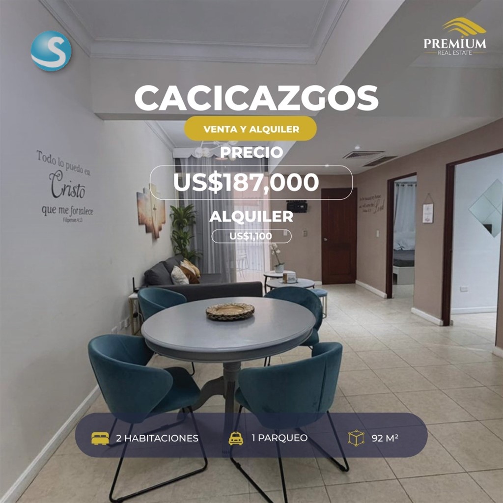 Apartamento amueblado en venta y alquiler en Los Cacicazgos