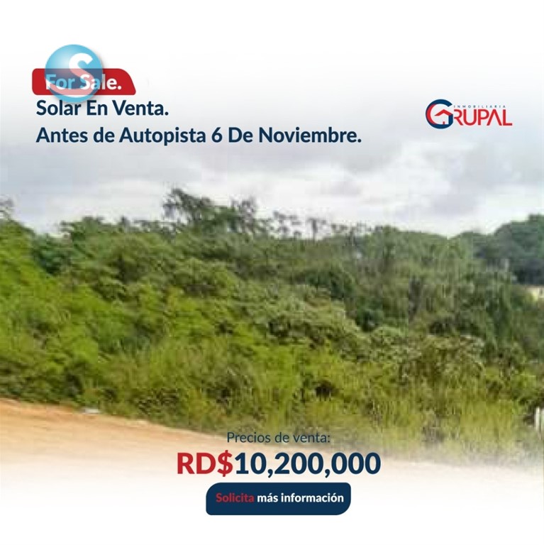 Solar en Venta en Autopista 6 de Noviembre en República Dominicana