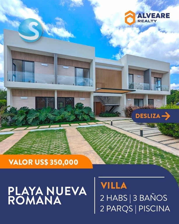 Villa moderna en venta en Playa Nueva Romana en República Dominicana