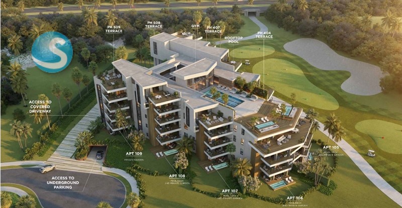 Apartamento de lujo en Cap Cana frente al campo de golf en República Dominicana