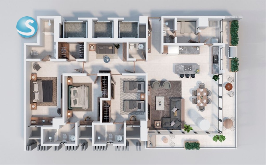 Apartamentos modernos en Los Cacicazgos, con terraza y parqueos en República Dominicana