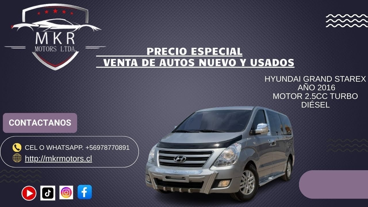 Hyundai Grand Starex 2016 Furgoneta Comercial en República Dominicana