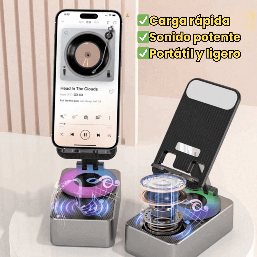 Soporte celular con altavoz 3 en 1