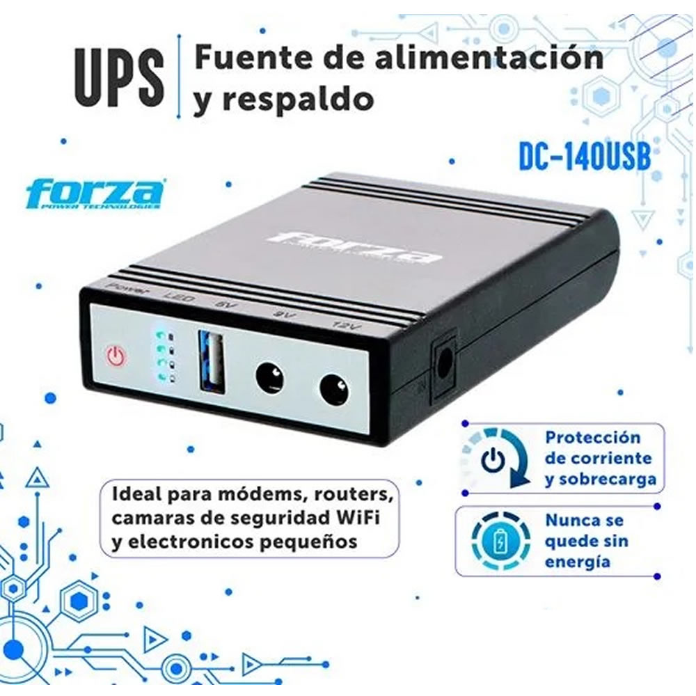 Forza DC140USB UPS mini para router