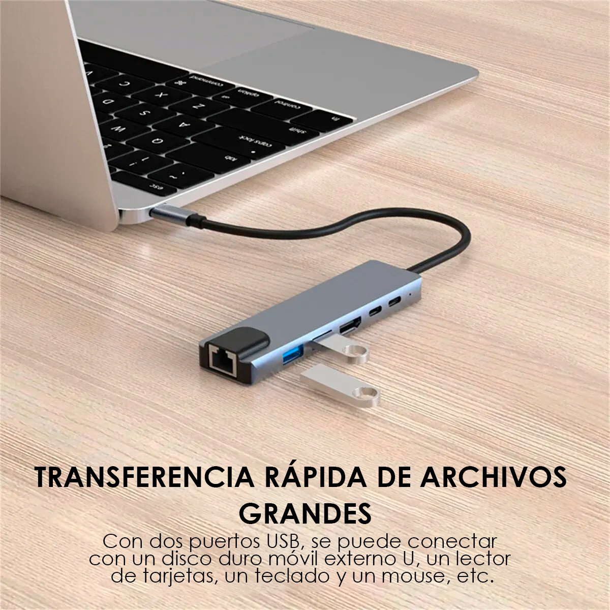 Genérico Hub Adaptador USB-C 6 en 1 GEN08
