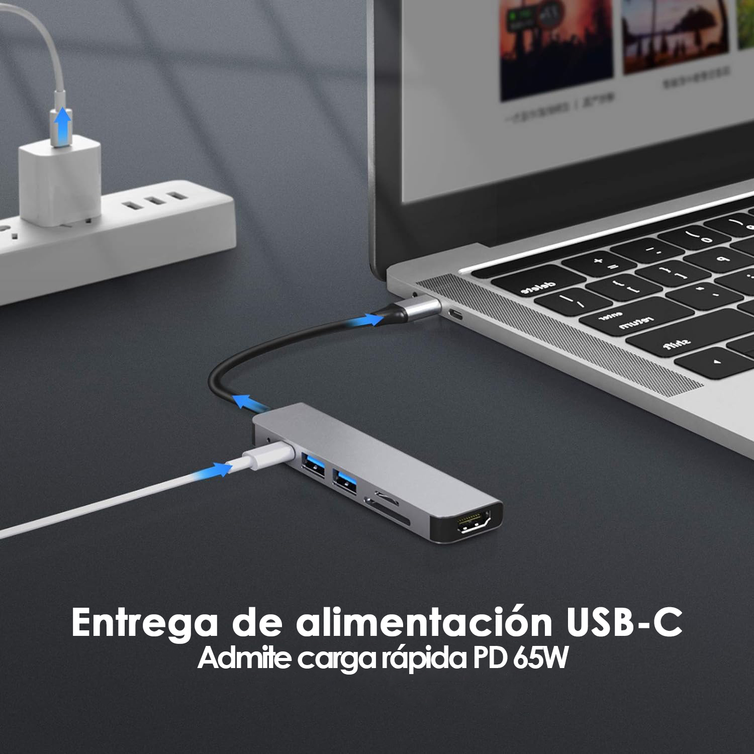 Genérico Hub Adaptador USB-C 6 en 1 GEN08 en República Dominicana