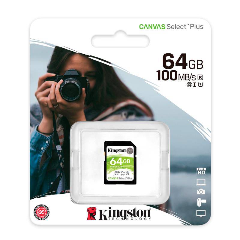 Kingston SD Canvas Select Plus 64GB 100MBps en República Dominicana