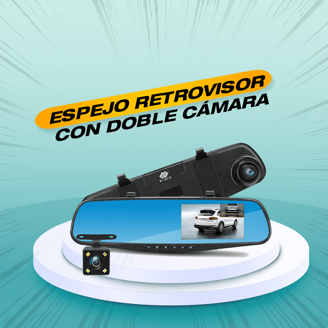 ESPEJO RETROVISOR CON CÁMARA DELANTERA Y TRASERA