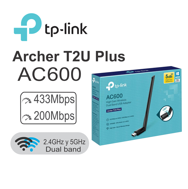 TPLink Archer T2U Plus Adaptador WiFi USB en República Dominicana