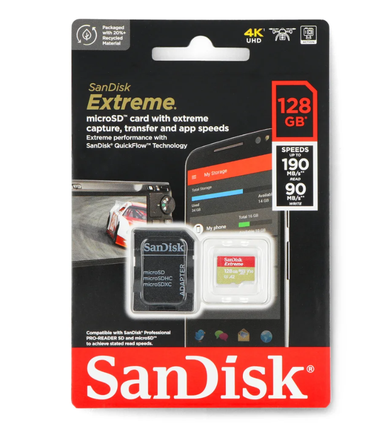 SanDisk microSD Extreme 128GB alta velocidad