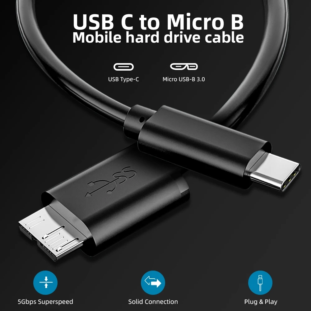 Qianlink Cable Micro USB a USB-C disco externo en República Dominicana