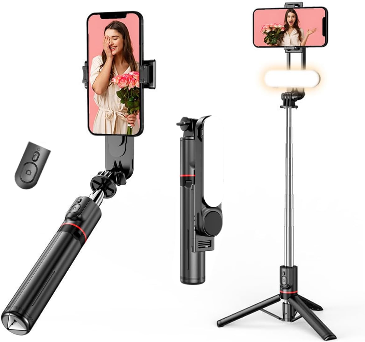 Selfie Stick Trípode con Luces LED Bluetooth