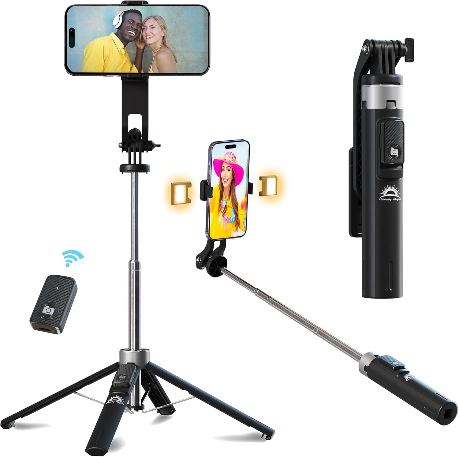Selfie Stick Trípode con Luces LED Bluetooth en República Dominicana