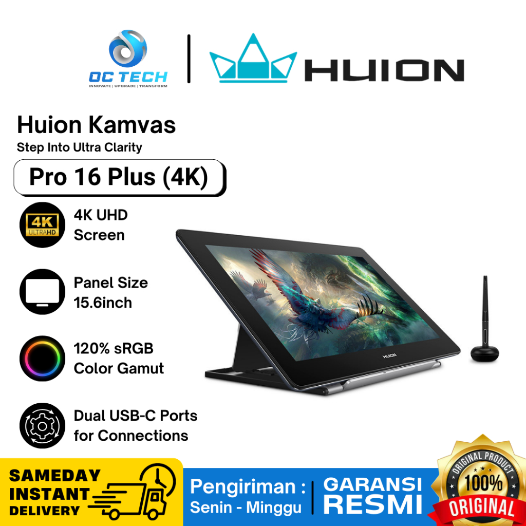 Huion Kamvas Pro 16 Plus 4K GT1562 en República Dominicana