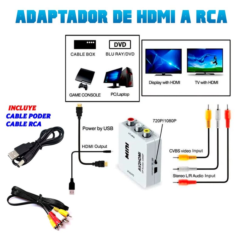 Genérico Cable HDMI a RCA Adaptador en República Dominicana