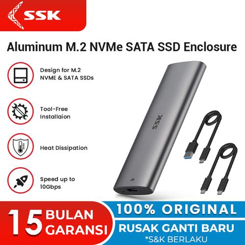 SSK HEC371 Carcasa NVMe y SATA en República Dominicana