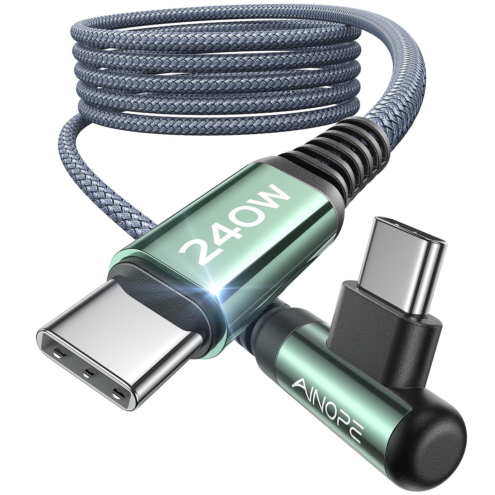 Ainope Cable USB a USB-C Trenzado Ángulo