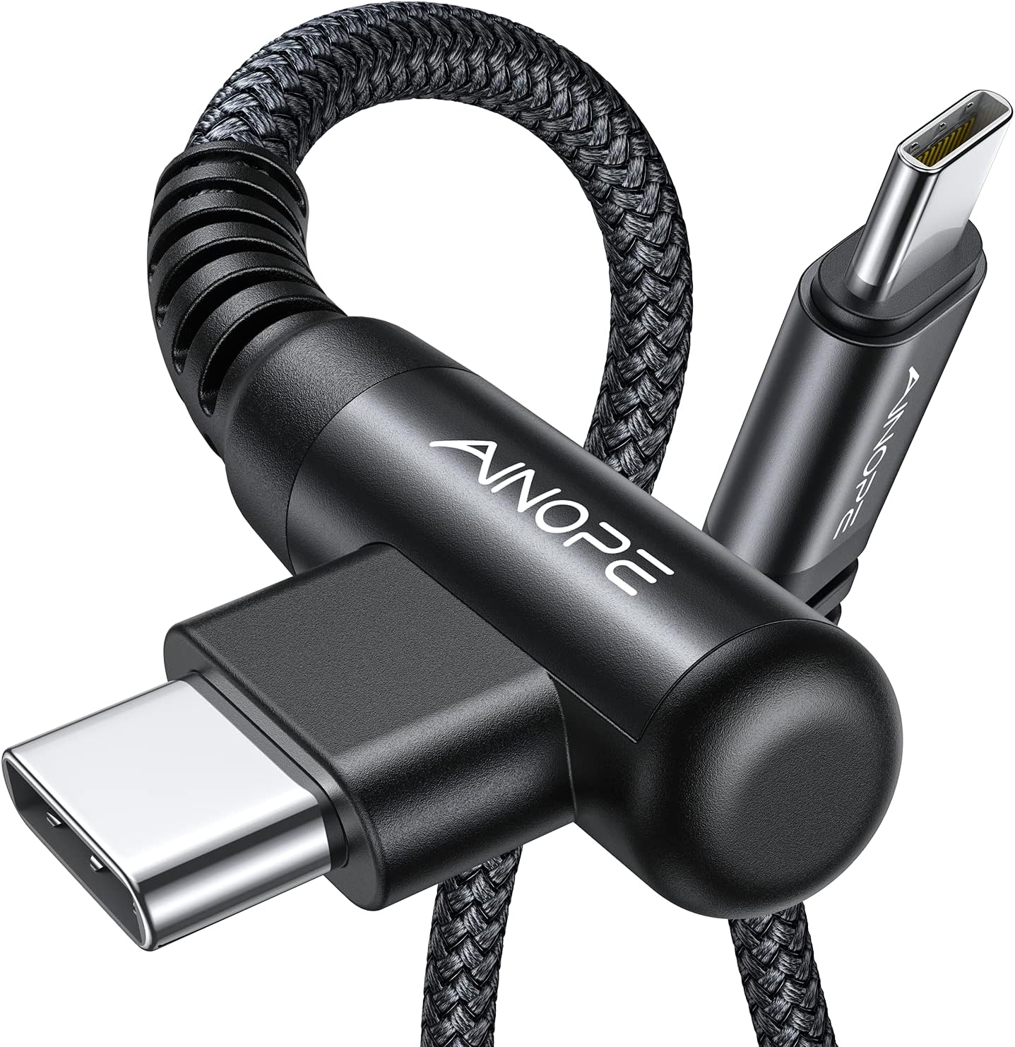 Ainope Cable USB a USB-C Trenzado Ángulo en República Dominicana
