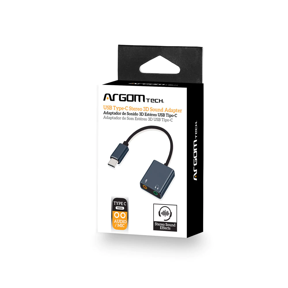 Adaptador USB Tipo C Argom a salida estéreo en República Dominicana