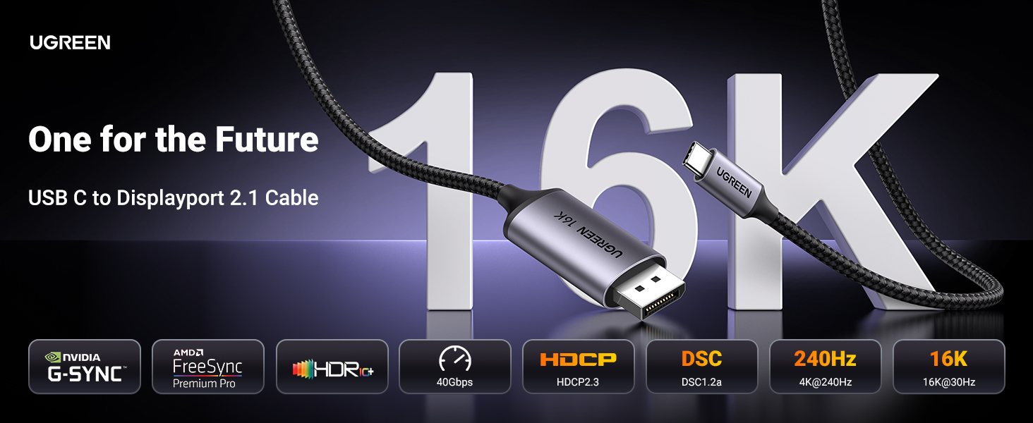 Ugreen Cable DisplayPort 2.1 16K 240Hz en República Dominicana