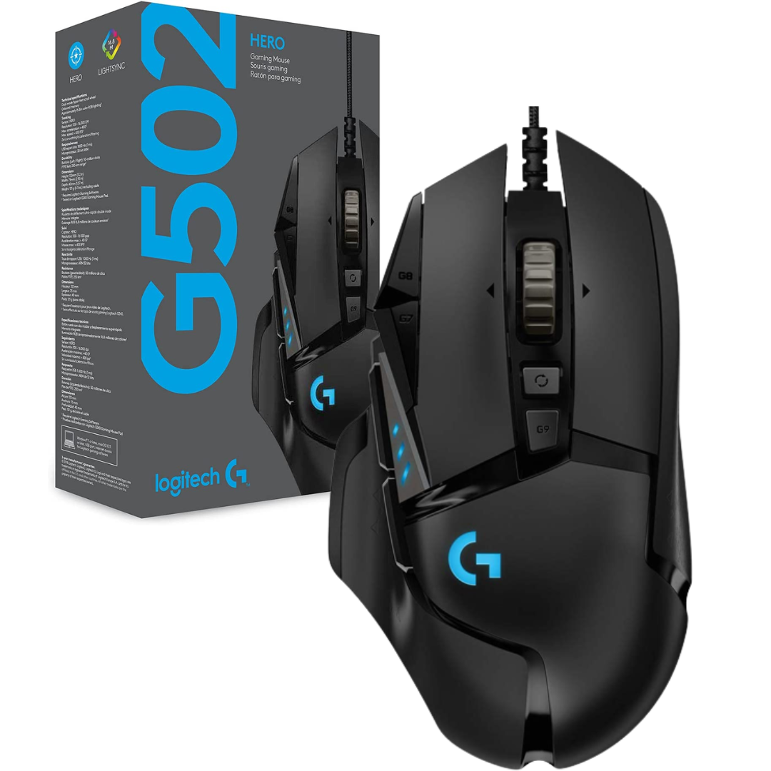 Logitech G502 Hero Ratón Negro Alámbrico