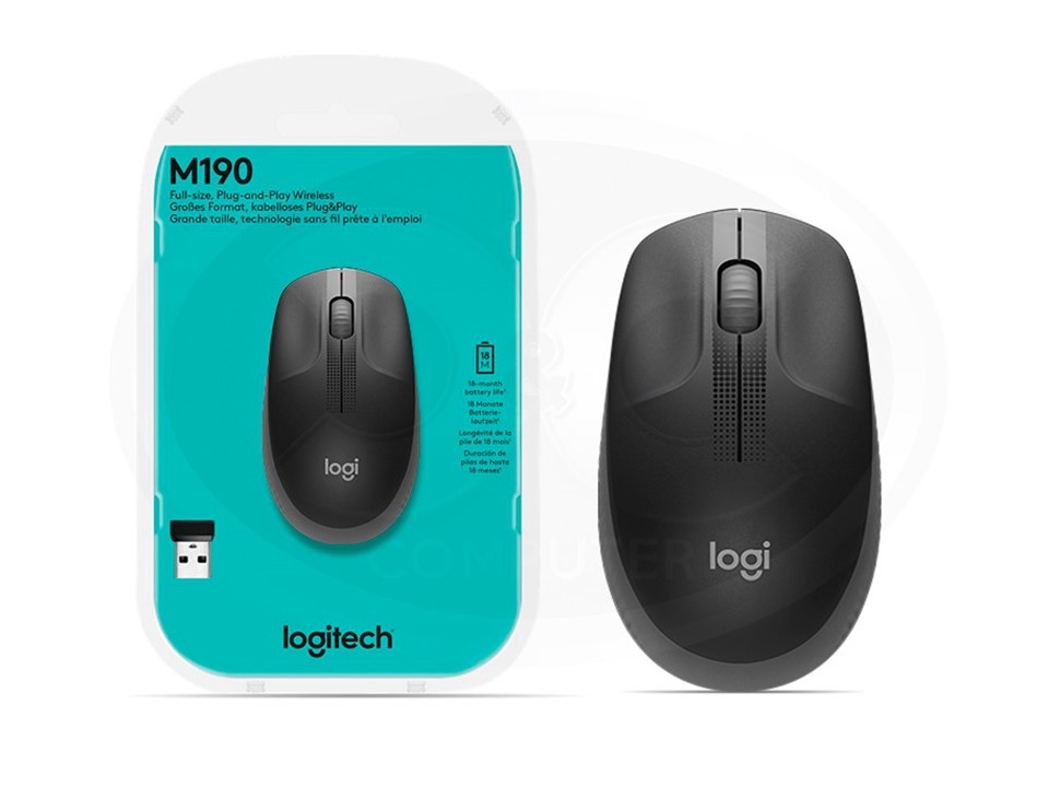 Logitech M190 Ratón Inalámbrico Negro en República Dominicana
