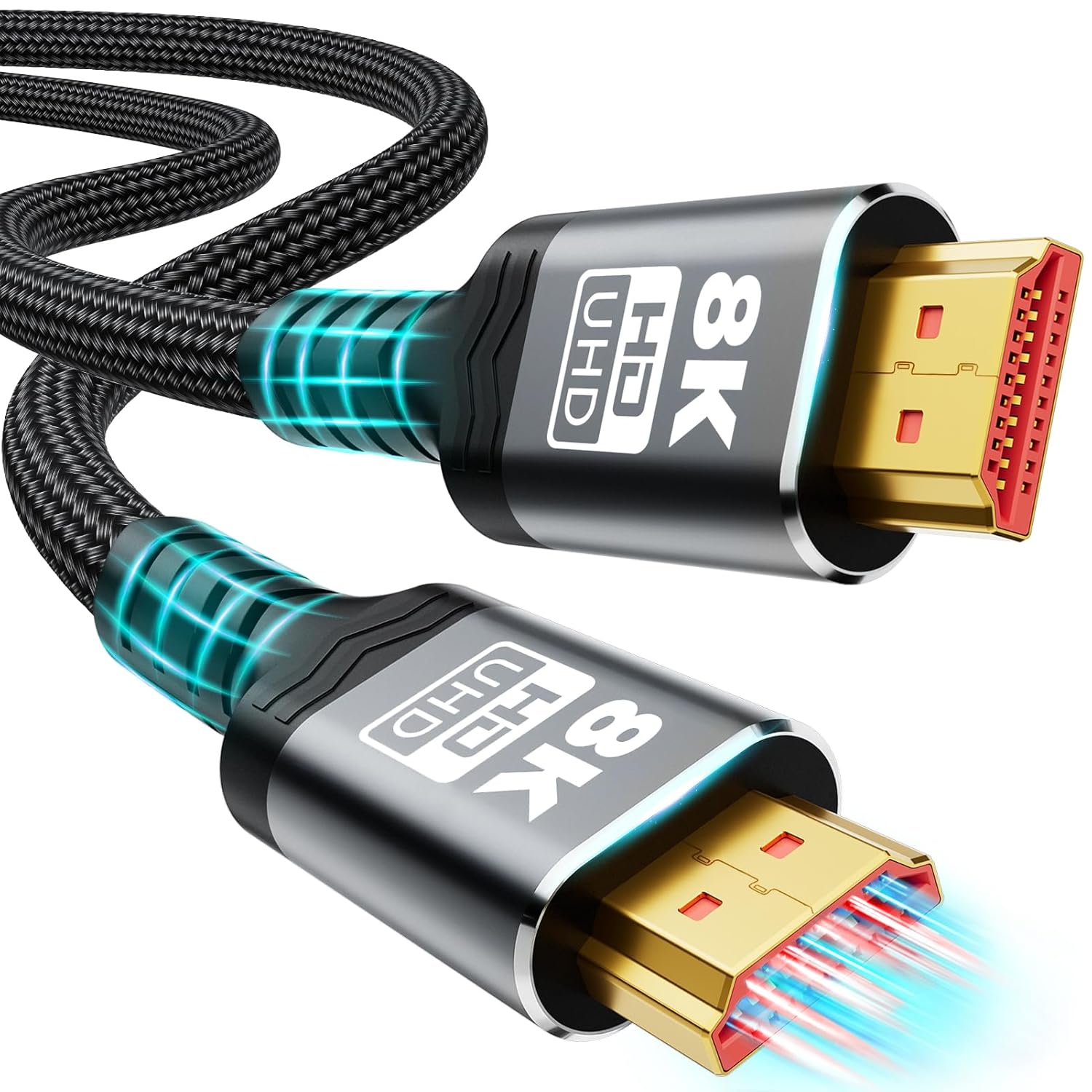 Genérico Cable HDMI 2.1 8K Blanco Trenzado