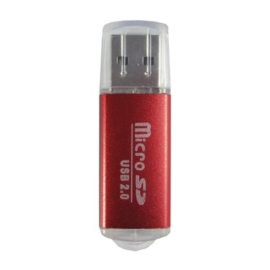Genérico Adaptador microSD a USB Rojo