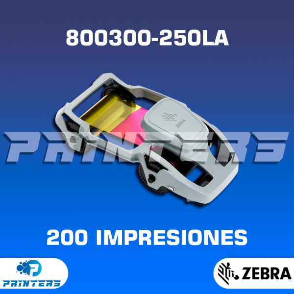 Zebra cinta de colores YMCKO 800300250LA