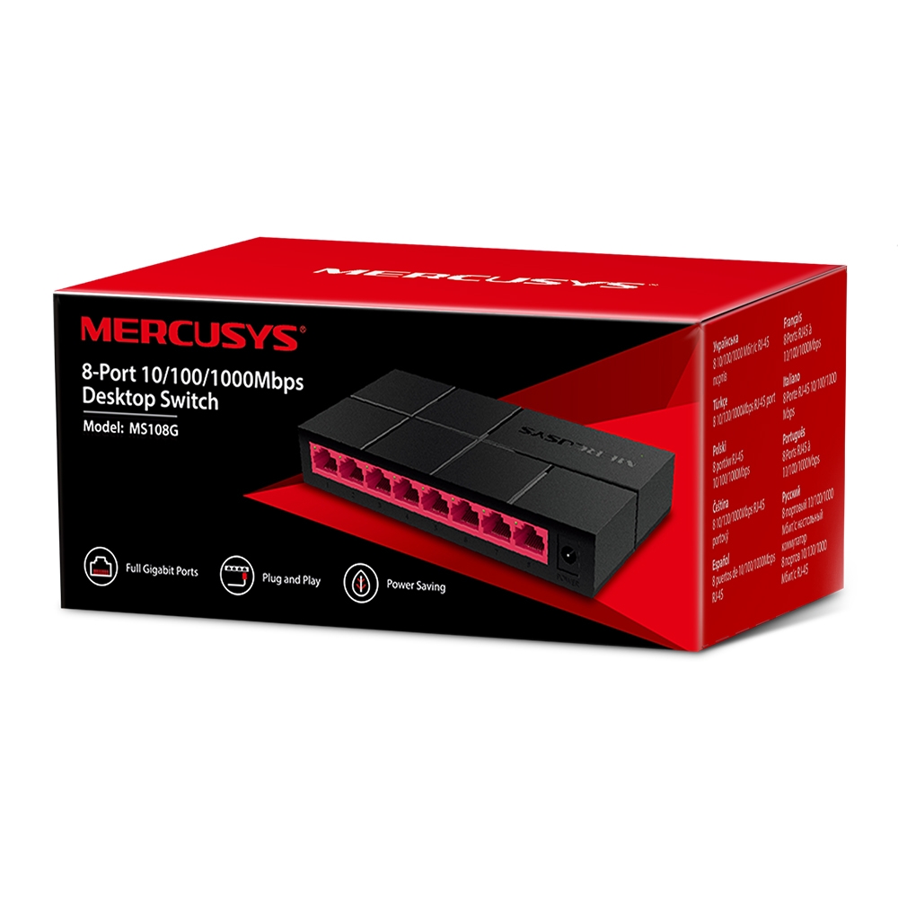 Mercusys MS108G Switch de Red 8 Puertos