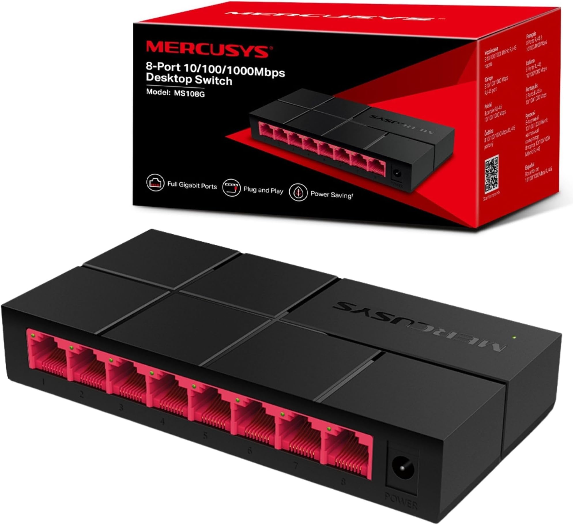 Mercusys MS108G Switch de Red 8 Puertos en República Dominicana