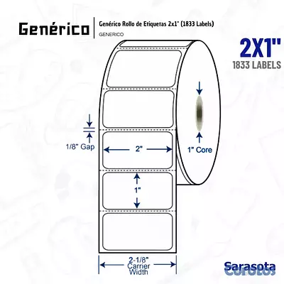Genérico Etiquetas 1833 Modelo 2x1