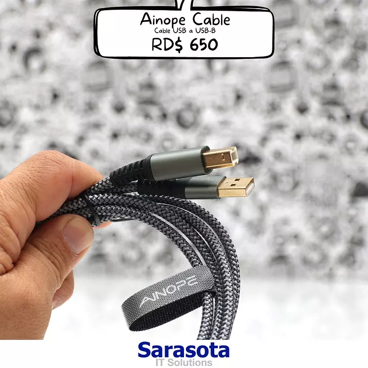 Ainope Cable USB A a USB B Trenzado