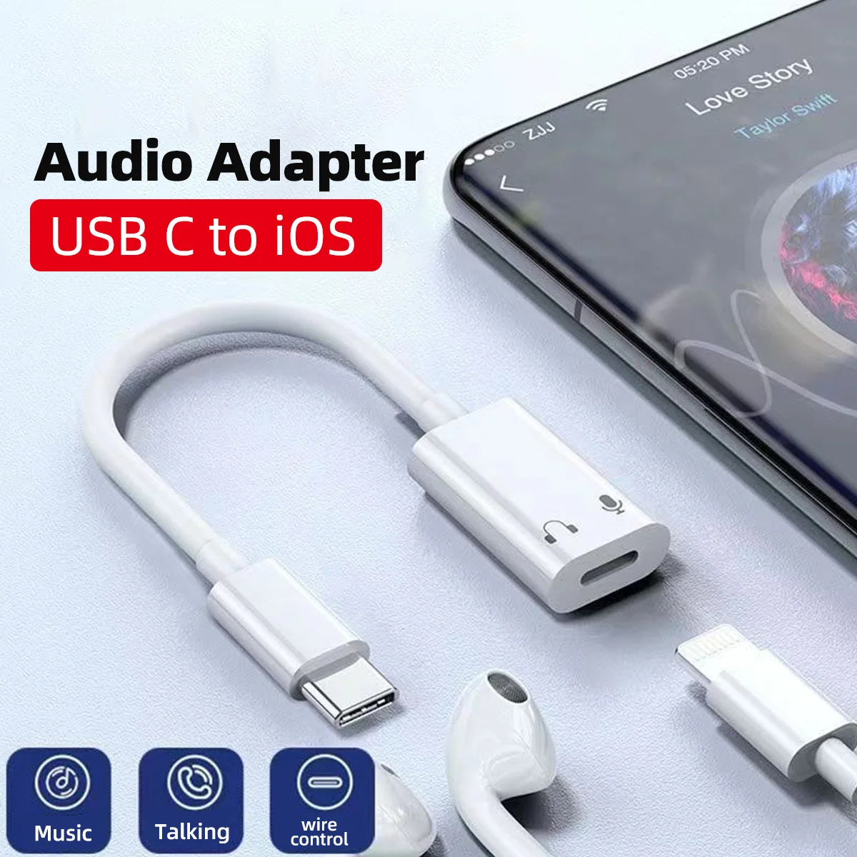 Adaptador de audio auxiliar Apple iPhone iPad en República Dominicana