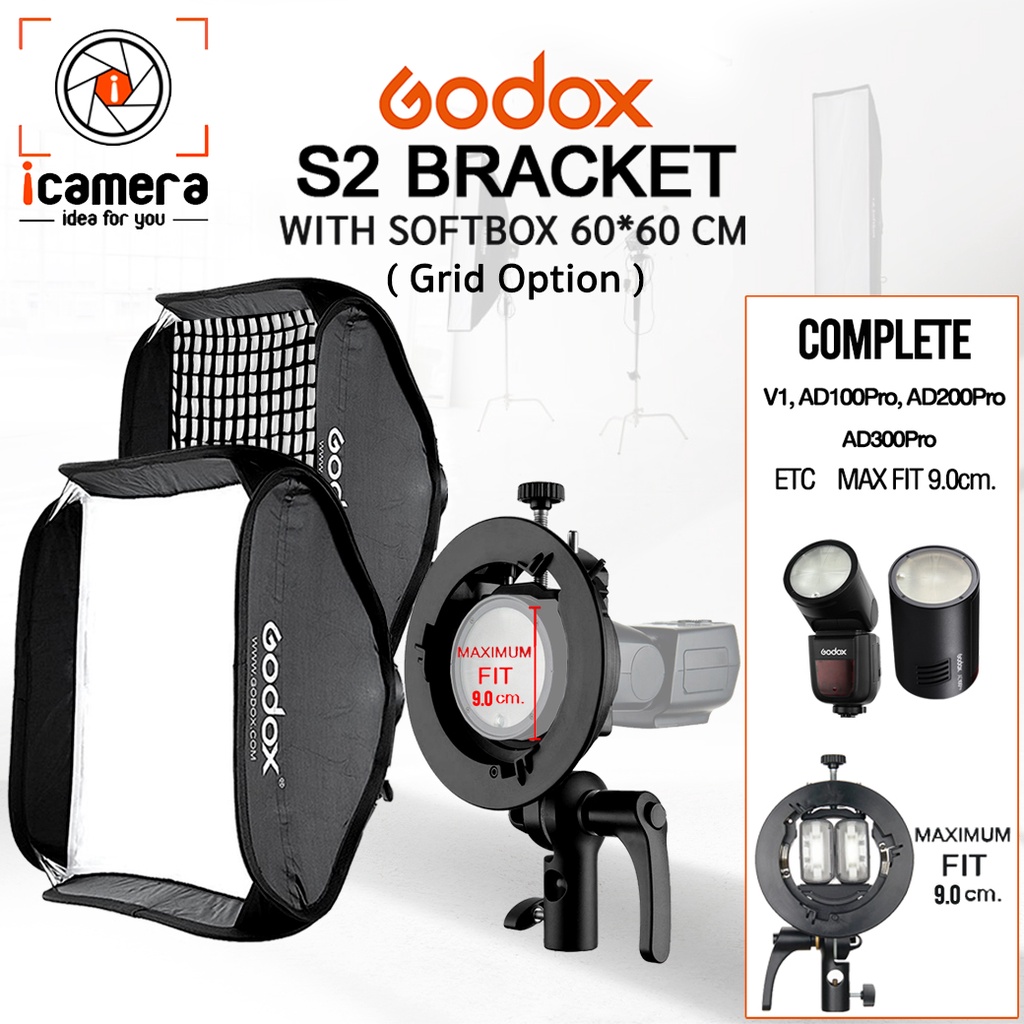 Godox Softbox 60x60 cm Soporte S2 en República Dominicana