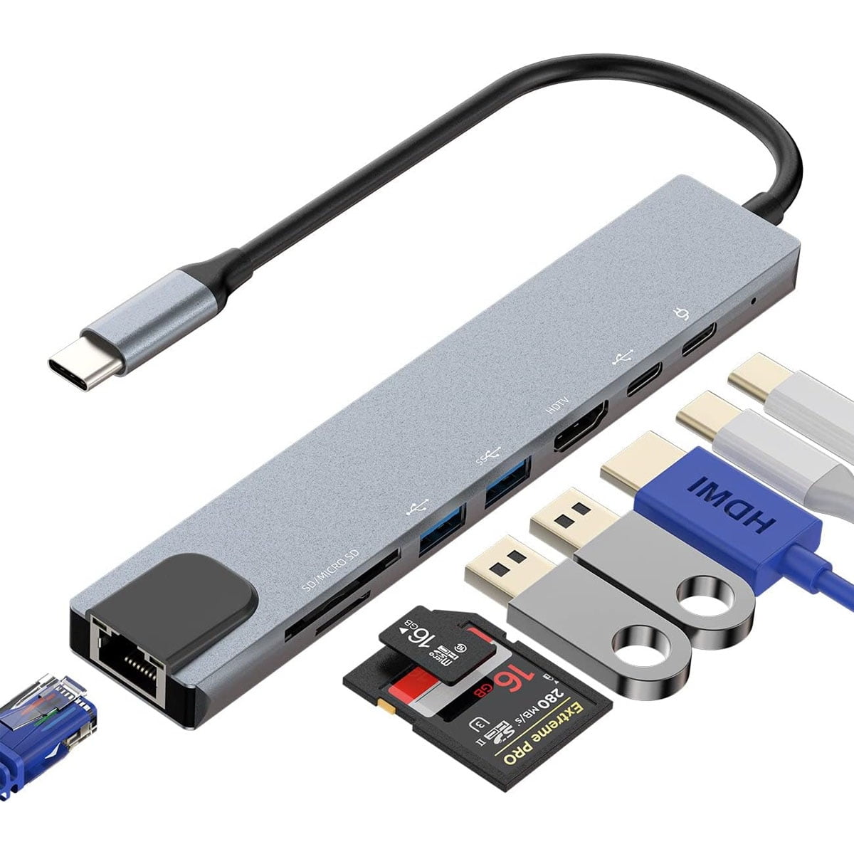 Hub USB-C Sabrent Modelo HB-UM43 MultiPuertos