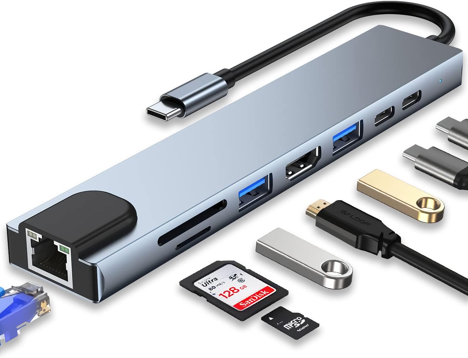 Hub USB-C Sabrent Modelo HB-UM43 MultiPuertos en República Dominicana