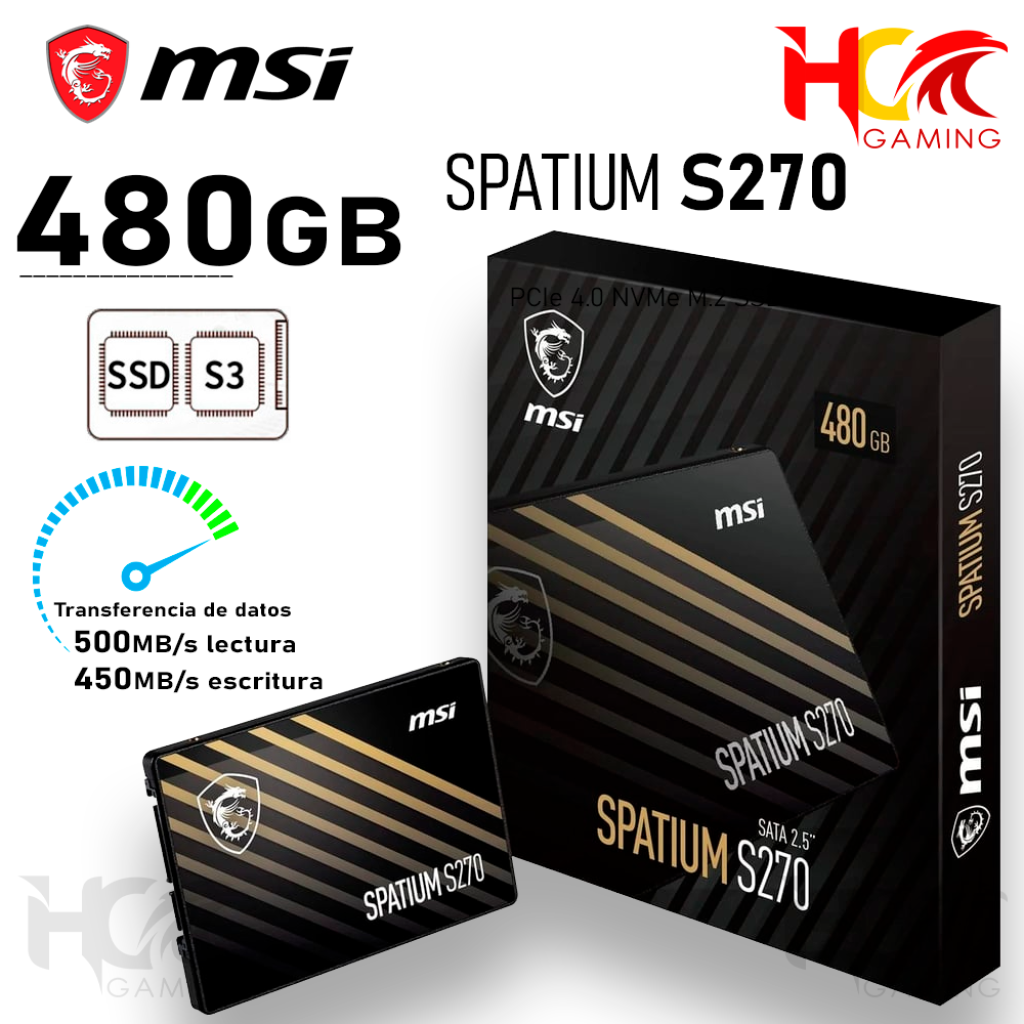 MSI SSD Spatium S270 SATA 480GB en República Dominicana