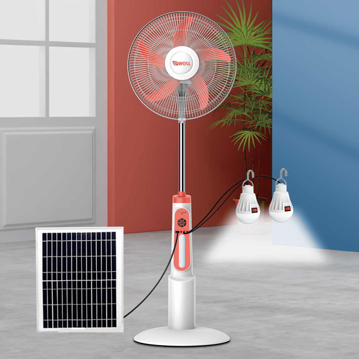 Ventilador de Pedestal Solar 16" en República Dominicana