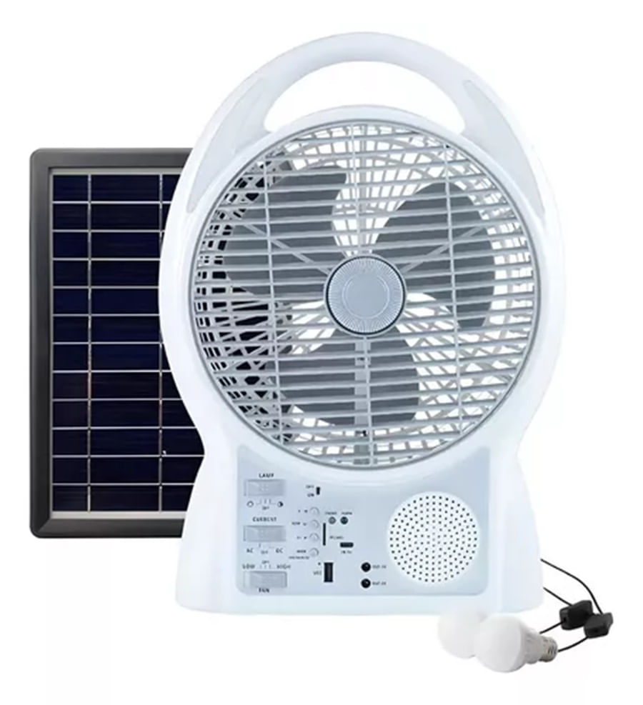 Mini ventilador recargable con panel solar en República Dominicana